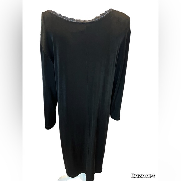 Chico’s Women’s Black Dress Midi 3/4 Sleeve Lace V Neck Size 3=XL - Picture 3 of 4